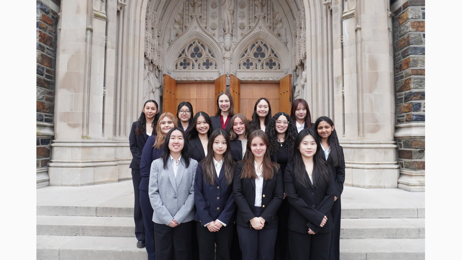 Girls Into VC members in front of Duke Chapel